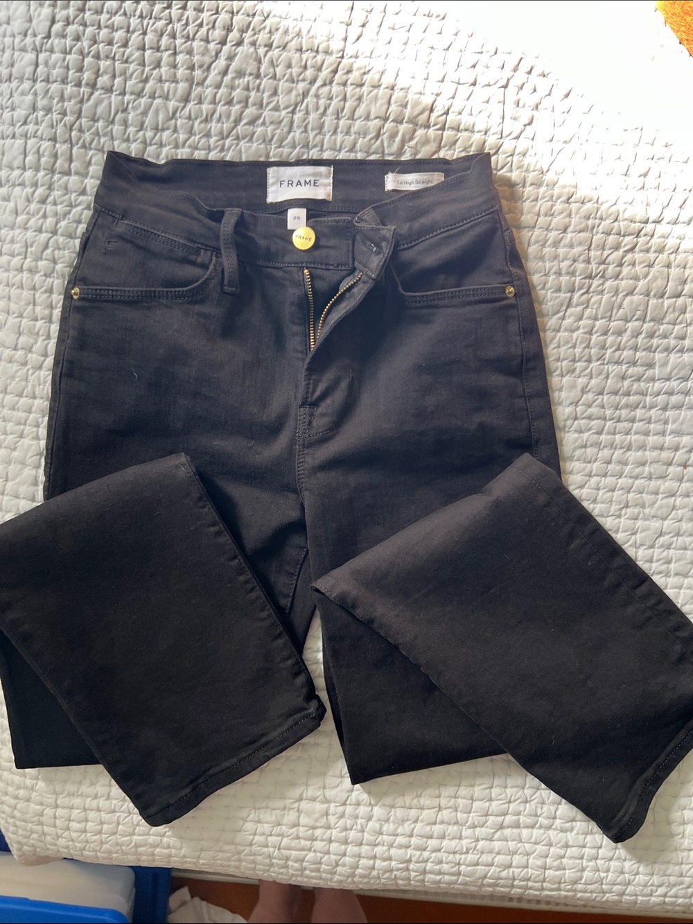 Frame Denim High-Rise Slim Black Jeans size 25